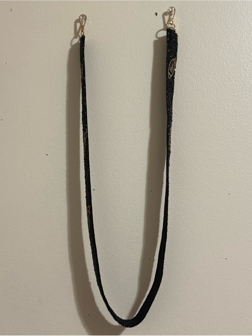 NEW Black and Gold Football Beaded Purse Strap Game Days - Picture 10 of 10